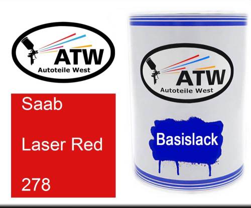 Saab, Laser Red, 278: 500ml Lackdose, von ATW Autoteile West.